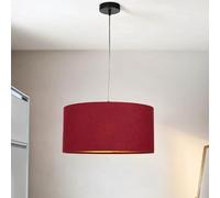 Licht-Erlebnisse Lampe à suspension tissu velours premium rouge-bordeaux et or Ø40cm ampoule E27 interchangeable pour salon chambre suspension suspension