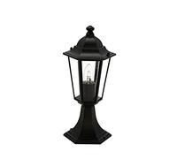 Licht-Erlebnisse Lampe de Chemin Aluminium Verre Noir IP44 Chemin Terrasse H:40 cm E27 Lanterne Rustique Nostalgique Lampe de Socle Extérieur PARIS