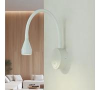 Licht-Erlebnisse Lampe de lecture LED pour lit, lampe murale avec interrupteur, blanc, applique murale pour lit, col de cygne, bras flexible, réglable, L:7,5 cm, 3,5 W, 4100 K, lampe murale LED