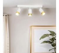 Licht-Erlebnisse Lampe de plafond blanc, or, spot de plafond à 3 flammes, spot lampe plafond, flexible, L:39,5 cm, ciblé, cuisine, couloir, plafonnier GU10