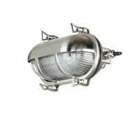 Licht-Erlebnisse Lampe d'extérieur Mur Laiton Verre en nickel mat IP64 Jardin Cour H:13 cm E27 Lampe de bateau Rustique Lampe murale maritime Outdoor SKIATHOS