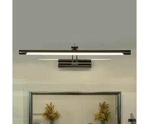 Licht-Erlebnisse Lampe LED pour miroir IP44 chrome métal 4000 K 850 lm avec interrupteur lumière blanc neutre Applique salle de bain miroir