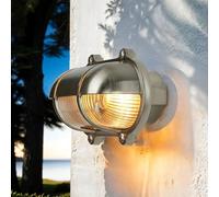 Licht-Erlebnisse Lampe maritime en laiton inoxydable IP64 - Applique murale d'extérieur - Pour la maison et la terrasse