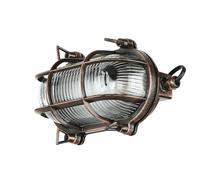 Licht-Erlebnisse Lampe murale extérieure en laiton et verre, finition cuivre antique, IP64, pour cour et jardin, B:21 cm, E27, rustique, nostalgique, style maritime, SKIATHOS