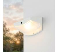 Licht-Erlebnisse Lampe solaire LED avec détecteur de mouvement L : 10,6 cm IP44 Noir 3000 K 120 lm Moderne Applique murale solaire extérieure Porte d'entrée Lampe extérieure Mur