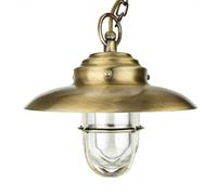 Licht-Erlebnisse Lampe suspendue d'extérieur en laiton véritable antique IP54 D: 23 cm pour auvent de terrasse de jardin E27 lampe extérieure maritime suspension lampe suspendue lampe d'extérieur
