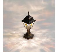 Licht-Erlebnisse Lanterne de chemin en verre et aluminium couleur cuivre antique, IP44, pour jardin, hauteur 42 cm, E27, SALZBURG