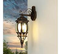 Licht-Erlebnisse Lanterne murale en aluminium et verre noir cuivre antique IP44 Entrée Balcon H:54 cm E27 Luminaire extérieur rustique de style campagnard Jardin BREST