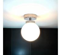 Licht-Erlebnisse Plafonnier de salle de bain chromé Plafonnier Art Nouveau avec boule de verre aspect chromé E14 Ø15 cm Plafonnier de salle de bain classique adapté aux pièces humides