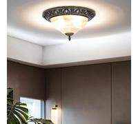 Licht-Erlebnisse Plafonnier en bronze Art Nouveau 2xE14 jusqu'à 60 watts 230V en métal & verre Chambre Cuisine Salle à manger Lampe Luminaires Éclairage intérieur