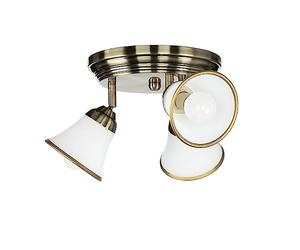 Licht-Erlebnisse Plafonnier en Métal et Verre Bronze pour Salle de Bain Ø23 cm E14 max 40 W Art Nouveau 3-branches, Lampe de Plafond Non Éblouissante pour Salle de Bain GRANDO