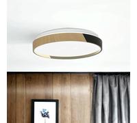 Licht-Erlebnisse Plafonnier LED aspect bois noir IP44 4000 K 970 lm D : 33 cm rond blanc neutre Moderne Plafonnier salle de bain