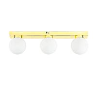 Licht-Erlebnisse Plafonnier salle de bain avec 3 boules métal verre doré 3x G9 salle de bain couloir plafonnier intérieur ampoules intemporelles interchangeables