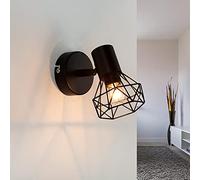 Licht-Erlebnisse Spot applique métal noir vintage rétro intérieur compact couloir salon chambre E14 cage lumière applique murale
