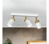 Licht-Erlebnisse Spot de plafond en métal doré blanc 3 lampes mobiles GU10 W : 35 cm orientable couloir cuisine salon plafonnier scandinave spot
