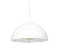 Licht-Erlebnisse Suspension en verre métal blanc cuisine table à manger Ø30 cm ronde E27 abat-jour rétro ADANIA