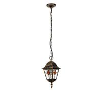 Licht-Erlebnisse Suspension extérieure en aluminium et verre couleur cuivre antique, IP44, pour jardin et terrasse, L:15 cm, E27, SALZBURG
