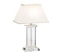 Licht-Erlebnisse Theodor Lampe De Table E27 Verre Cristal 55 Cm Crème Or Métal