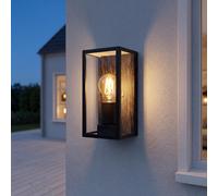 Licht-Erlebnisse Wandleuchte Extérieur Vintage Noir Bois E27 IP44 H:23,6 cm