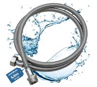 LICHTBLAU Rallonge Aquastop 2982 résistante à la torsion 5 m Raccordement lave-linge/lave-vaisselle I Tuyau blindé 3/4" droit/droit avec joint I Tuyau d'arrivée usage universel