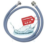 LICHTBLAU Rallonge de tuyau d'arrivée d'eau avec filetage métallique I 4,0 m I raccordement machine à laver lave-vaisselle I 3/4" Iutilisable universellement indépendamment du fabricant