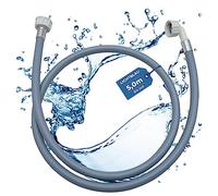 LICHTBLAU Tuyau d'arrivée d'eau - 5 m 3/4 pouce - Tuyau d'arrivée d'eau pour lave-linge et lave-vaisselle avec joint, tutau universel coudé/droit pour raccordement lave-vaisselle/lave-linge