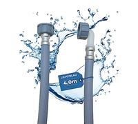 LICHTBLAU Tuyau d'arrivée d'eau Lave-linge Lave-vaisselle 2964 Raccordement longueur 4,0m I 3/4" coudé/droit avec joint I Tuyau d'arrivée d'eau usage universel Indépendant du fabricant