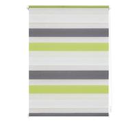 Lichtblick Klemmfix Store déroulant avec système de Fixation, Polyester, Vert/Gris/Blanc., 100 cm x 150 cm (B x L)