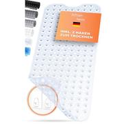 LICHTENHEIM Tapis de douche antidérapant Sensitiv 100 x 40 cm - INCL 2 crochets - Tapis de baignoire antidérapant - Tapis antidérapant baignoire sans BPA - Tapis de bain résistant aux moisissures et