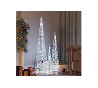Lichtkegelset decoratief LED 60/90/120 cm acryl koudwit328972