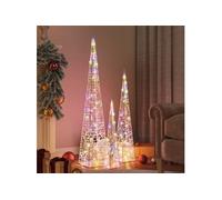 Lichtkegelset decoratief LED 60/90/120 cm acryl meerkleurig328974