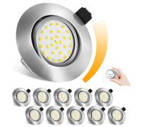 Lichtlord Dimmbare LED Einbaustrahler 10er Set,25mm Ultradünn Flach Spot,Einbauleuchte 5W Ersatz 70W Halogenlampe 600LM IP44 Deckenleuchte für Bad Wohnzimmer Küche Büro