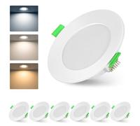 Lichtlord Spot encastrable LED 230V Dimmable 7W 700LM IP44 Spots de Plafond Extra Plat 75-90mm Blanc Chaud 2700K Blanc Neutre 4500K Blanc Blanc Froid 6000K Lot de 6 Pièces