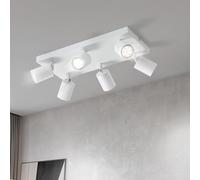 Lichtmaler Plafonnier Spot Blanche Rampe Plafond Led 6 Spots, Base Carrée