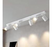 Lichtmaler Plafonnier Spot Orientable Blanche - Rampe Plafond Led 6 Spots Éclairage GU10 Luminaire Intérieur Plafonnier Lampe Salon Cuisine Couloir, Sans Ampoules