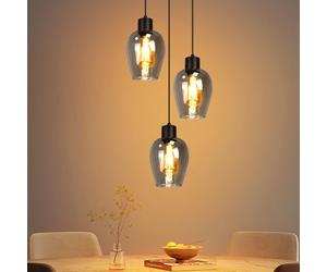 Lichtmaler Suspension Industrielle Noire 3 Bras E27 Luminaire Pendulaire