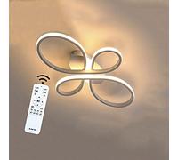 Lichtsse LED Plafonnier Lumières du Salon Moderne LED Lampe De Plafond Dimmable 42W 2940LM Chambre À Coucher Décor Plafonnier avec Télécommande Fleur Acrylique Lustre Éclairage pour Bureau, Blanc