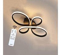 Lichtsse LED Plafonnier Lumières Du Salon Moderne LED Lampe De Plafond Dimmable 42W 2940LM Chambre À Coucher Décor Plafonnier Avec Télécommande Fleur Acrylique Lustre Éclairage Pour Bureau, Noir