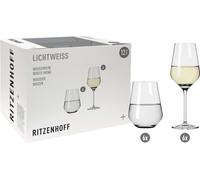 Ritzenhoff 6111012 Set de verres à vin blanc et à eau - série Lichtweiss - 12 pièces, pour 400 ml, stylé - Made in Germany