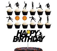 LICHUANUK 13 gâteau de handball, Décoration de Gâteau, Cupcake Toppers, Cake Toppers Acrylique, Décoration de gâteau de sport, Topper Happy Birthday,Décoration Gateau Annivers