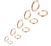 LICHUANUK 5 paires Anneaux Piercing Acier Inoxydable Boucles D'oreilles Hinged Percing Nez Boucle d Oreille Petite pour les Femmes Hommes 8mm-16mm, or rose
