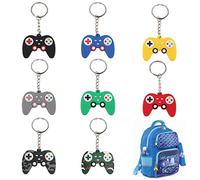 LICHUANUK 8 Pièces Porte-Clés de Jeux Remplisseurs de Sac de Fête de Joueur Porte-Clés de Contrôleur de Jeu Vidéo Pendentif de Poignée de Jeu pour Anniversaire Baby Shower