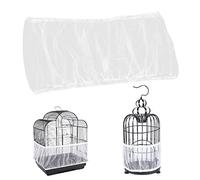 LICHUANUK Couvertures de Cage à Oiseaux,Attrape-Graine Plume, Housse de Cage à Oiseaux,Cage Oiseaux Nylon Mesh pour Cages Oiseaux Lavable Couverture de Birdcage Circonférence Réglable 100-170cm