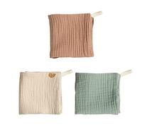 LICHUANUK Lot de 3 Langes Bébé, Mousseline de Coton Biologique, Multi-usages :,Bavoir, Couverture nomade, Doudou, Ultra doux, Respirant, 23x23cm, Ecologique et Sain(Couleur aléatoire)