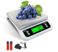 LICHUXIN 40kg balance de cuisine professionnelle, avec 6 Unités balance cuisine precision, Acier Inoxydable balances de cuisine avec Fonction Tare et PCS avec Écran LCD Rétroéclairé Blanc