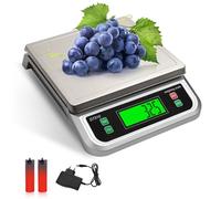 LICHUXIN balance cuisine professionnelle 40kg /88lb Acier Inoxydable balance de cuisine avec 6 Unités g,oz,lb,kg,ml,milk ml balance alimentaire avec Écran LCD Rétroéclairé Fonction Tare et PCS argent