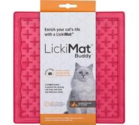 LickiMat Buddy Tapis à lécher pour chats, Couleur:rose, Taille:small - 20 x 20cm
