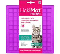 LickiMat Classic Playdate Tapis à lécher pour chat avec alimentation lente Idéal pour la nourriture, les friandises, le yaourt ou le beurre de cacahuète. Alternative amusante à un bol ou un plat à