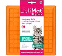 LickiMat Classic Playdate Tapis à lécher pour chat avec alimentation lente Idéal pour la nourriture, les friandises, le yaourt ou le beurre de cacahuète. Alternative amusante à un bol ou un plat à