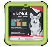 LickiMat Mini Keeper Vert 15X15Cm Pour Chiens, Tapis De Nourriture, Anti-Anxiété